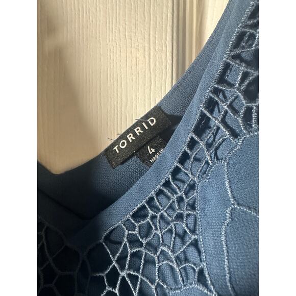 Torrid Sophie Chiffon Embroidered Swing Cami - Blue - Size 4X - Picture 9 of 10